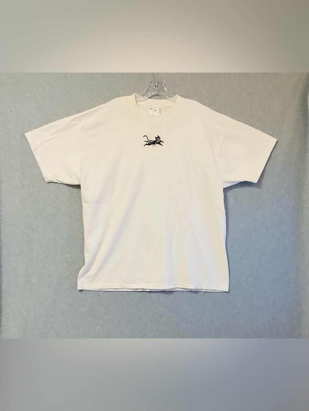 Jerzees Men's White Short-Sleeve Tee with Embroidered Logo